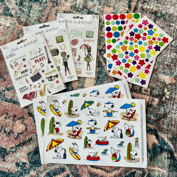 Lot of Stickers Stickabilities Snoopy Current Journaling Scrapbook Bundle - Picture 1 of 5